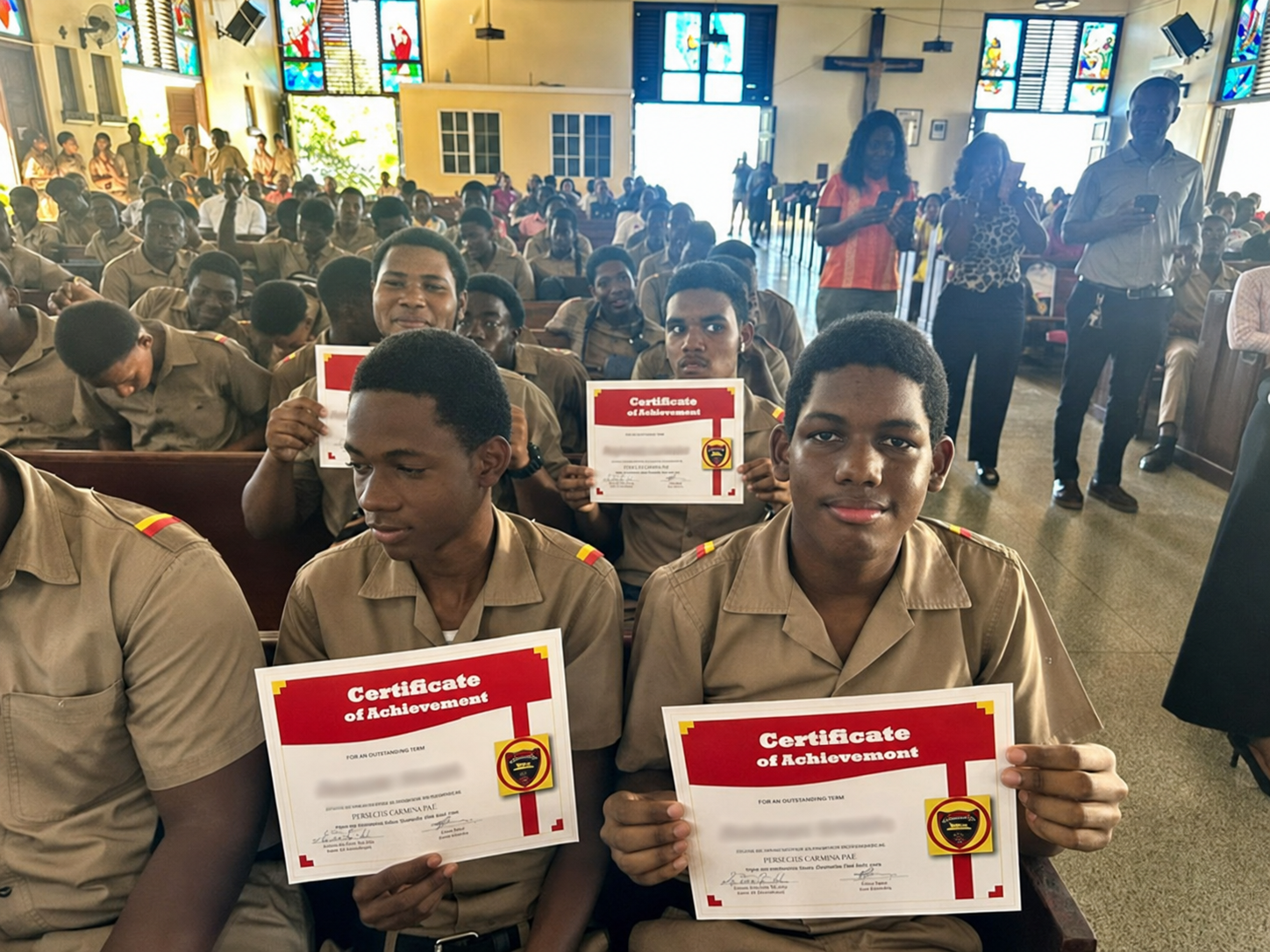 Students participating in a school activity