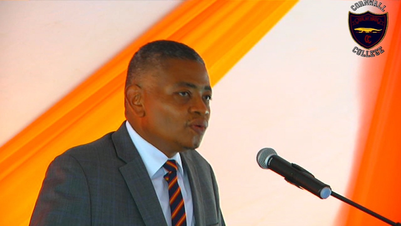Dr David McBean speaking at Cornwall College