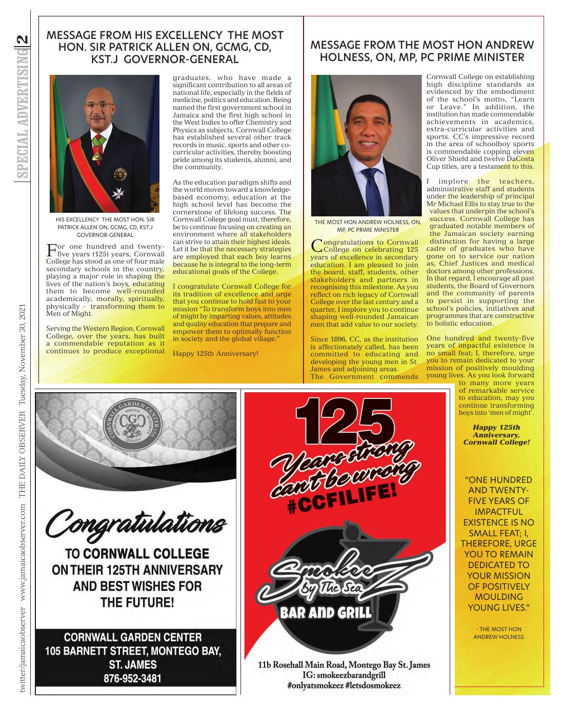 Messages from Jamaica's Governor-General and Prime Minister
